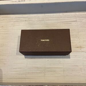 Tom Ford Glasses Velvet Case, Dark Brown with Gold Lettering